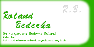 roland bederka business card